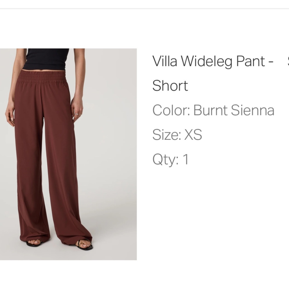 Vuori villa wide leg pants nwt